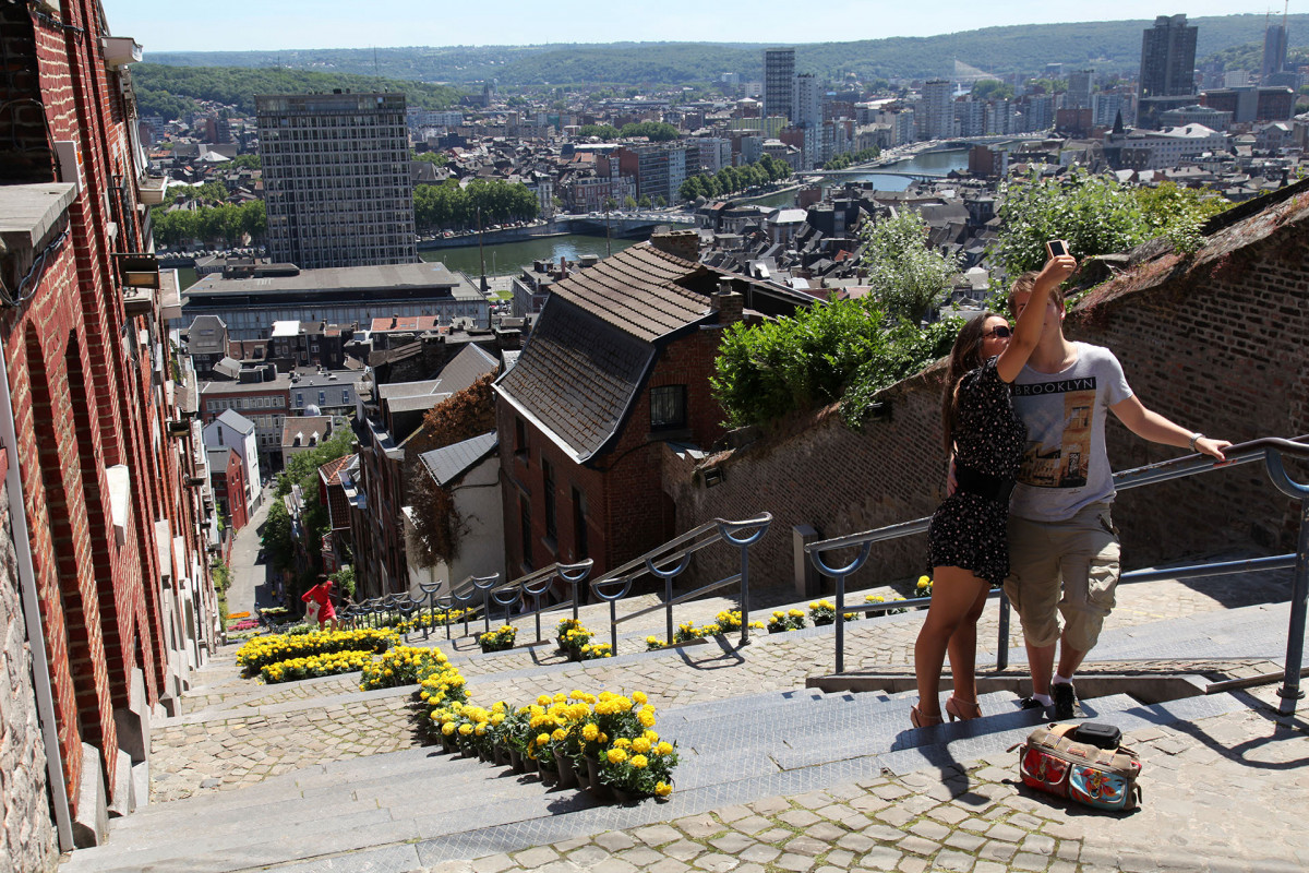 Historisches und kulturelles Zentrum von Lüttich - Montagne de Bueren - Blick vom Gipfel