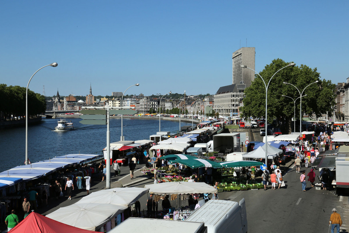 La Batte Sunday Market - Liege - Aerial view