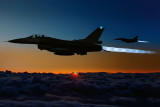 Exhibition Ars Mechanica - The power to innovate - Liege - F16 fighter jet on a night flight