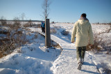 Parc Naturel Hautes Fagnes Eifel - Waimes - Chemin caillebotis neige